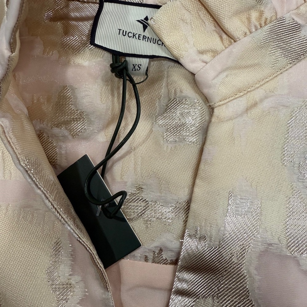 NWT Tuckernuck Palmerston Champagne Fil Coupé Dress XS Wedding Guest Party - Picture 8 of 13